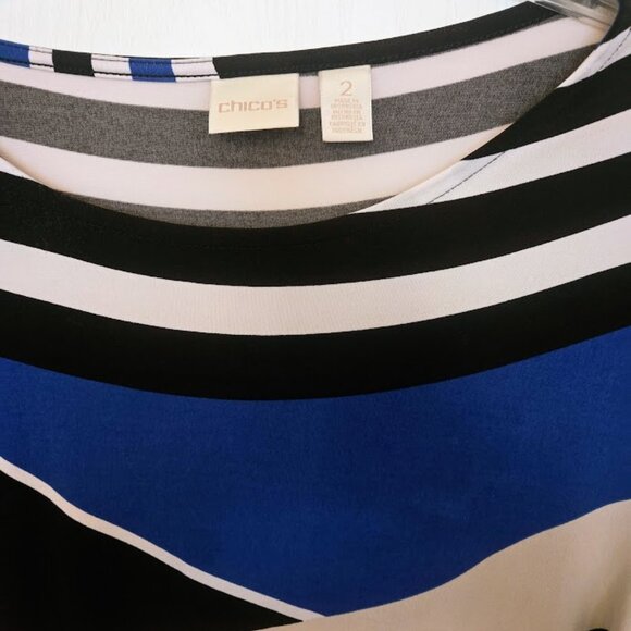 Chico's vibrant L/S tunic top geometric pattern Size‎ 2/L - Picture 3 of 5